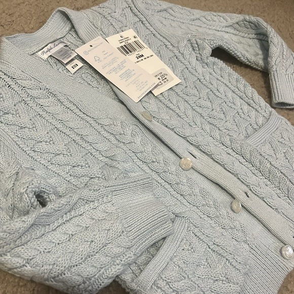 Polo by Ralph Lauren Light Blue Cable Knit Cardigan - Picture 4 of 4